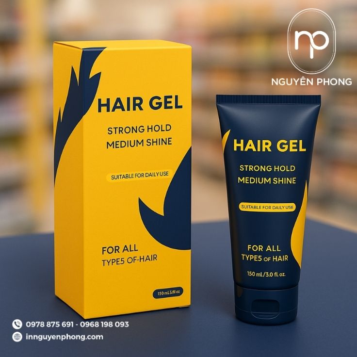 In hộp giấy đựng gel làm tóc nổi bật